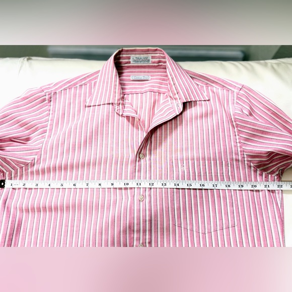 Authentic Vintage Christian Dior Paris Pink Stripe Button Down Shirt